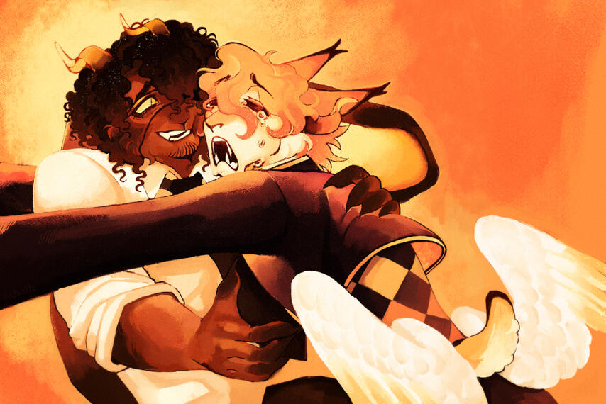 Rendered halfbodies of Azar and Luni.