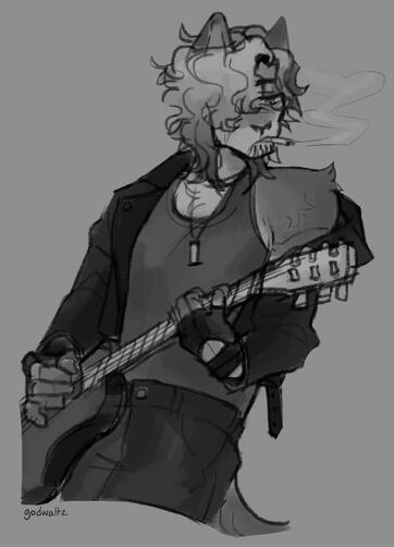 Sketch halfbody of J.