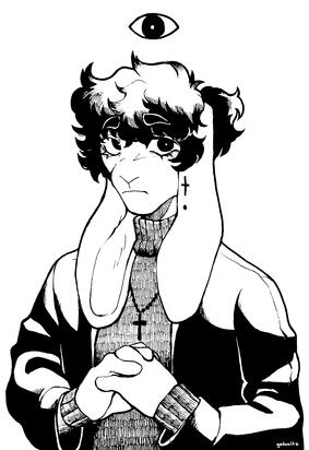 Inked halfbody of Casper.